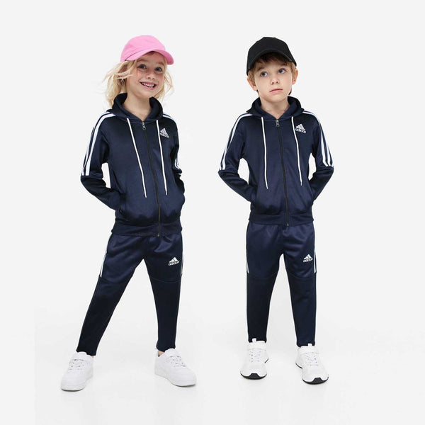 ADS Navy blue three stripe hoodie Tracksuit (FS-6817)