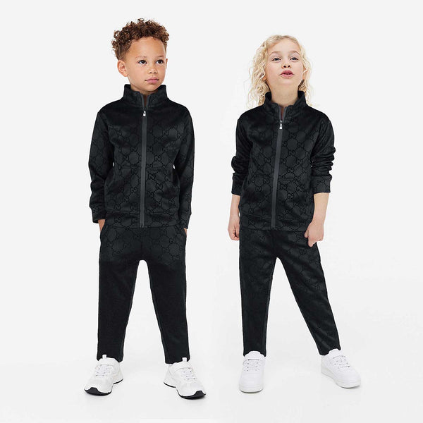 GCI Flock Black Unisex Hoodie Tracksuit (SN-6810)