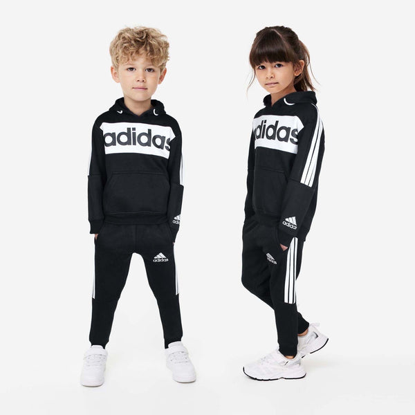 ADS Black three stripe hoodie Tracksuit (FS-6807)