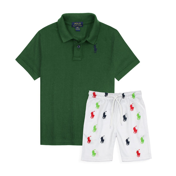 PRL Polo Green with white Shorts suit (FS20974)