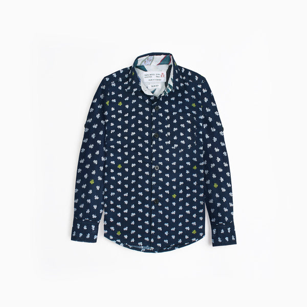 ZR blue printed shirt (BS1329)