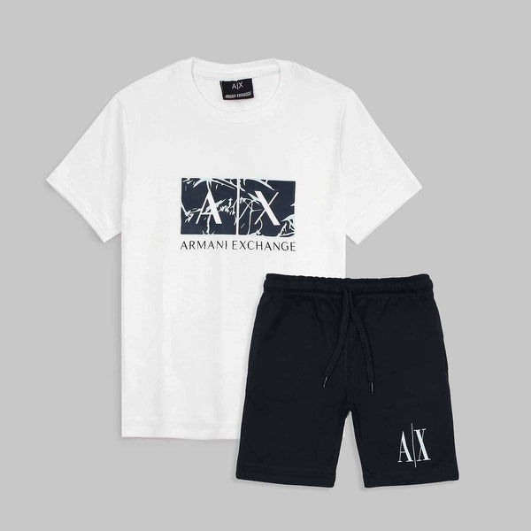 A-X White & Black Shorts Set (AS20942)