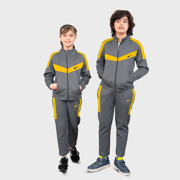 NKE Grey Yellow Unisex Tracksuit (FS68703)