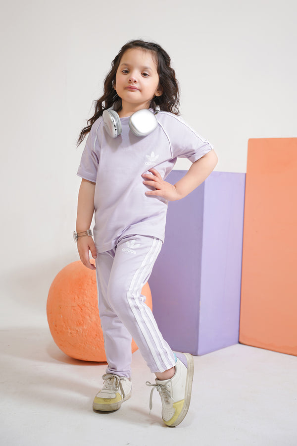 ADS Three Stripe Purple TRACKSUIT(KS-00566)