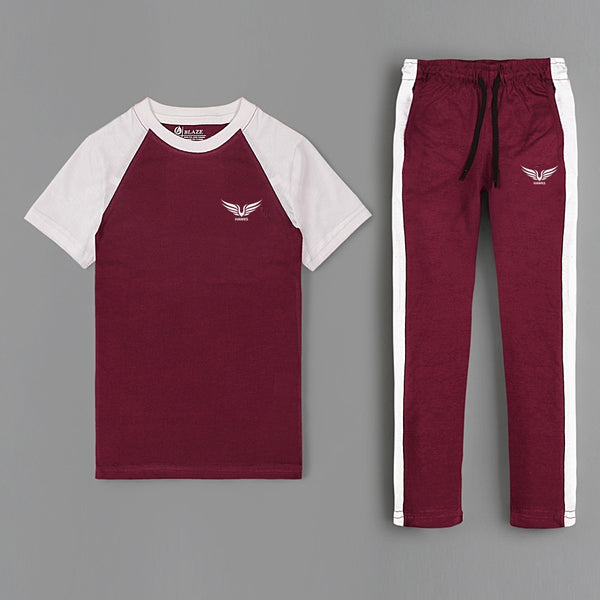 HAWKS maroon raglan unisex tracksuit