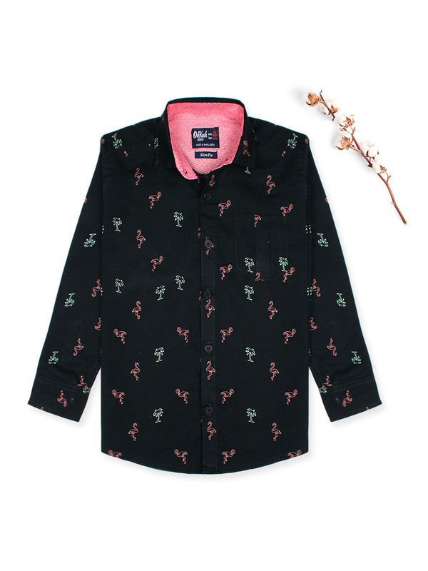 Oshksh black Printed C-Shirt