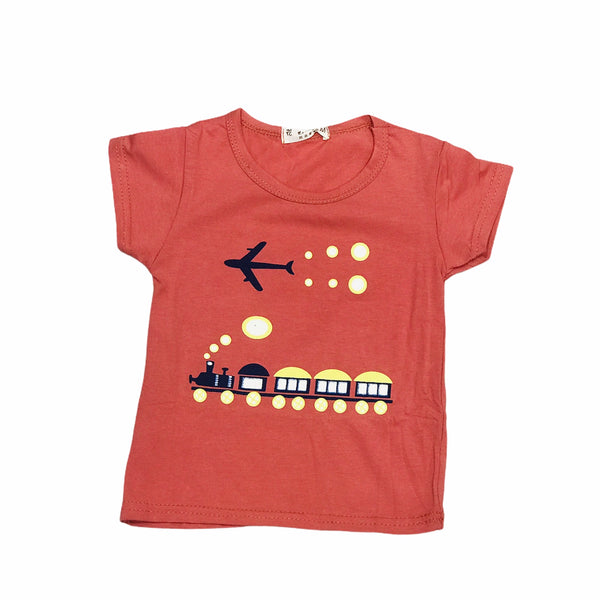 T-R Aeroplane and Train Print Tshirt 2192